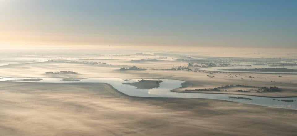 Fog shrouds the Sacramento-San Joaquin Delta. Image shows fog shrouding the Sacramento-San Joaquin Delta.
