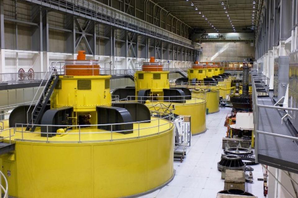 Power turbines at Glen Canyon Dam. There is concern that the reservoir could drop below the power pool.