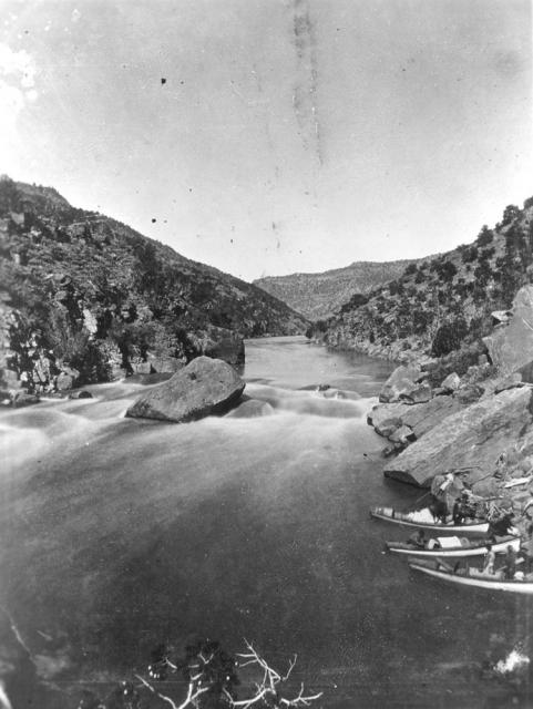 "Green River, the Red Canyon," from John Wesley Powell's second expedition, 1871.