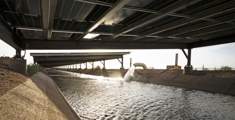 Solar canopy over the Casa Blanca Canal near Phoenix